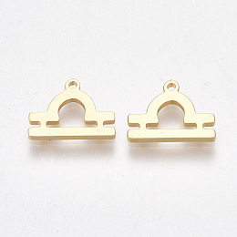 Honeyhandy Ion Plating(IP) 304 Stainless Steel Charms, Constellation, Golden, Libra, 8x10.5x1mm, Hole: 0.8mm