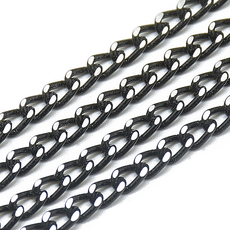 ARRICRAFT Unwelded Aluminum Curb Chains, Black, 5x3.3x0.9mm