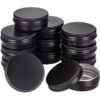 BENECREAT 20 Pack 30ml/1 oz Aluminium Tin Cans with Screw Top Lid Round Candle Container(Gunmetal) Metal Storage Travel Tin Jars with Screw Top Lid for Cosmetic, Candies,Party Favors