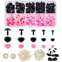 SUPERFINDINGS Plastic Doll Nose Sets, with Washers, Craft Safety Nose, for Crochet Toy and Stuffed Animals, Pearl Pink, 6~12.5x8~17x14~19mm