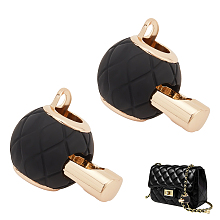 WADORN Spray Painted Zinc Alloy Cord Lock Clasp, with Cord Tab Ball, for Adjustable Purse Strap Making, Black, Cord Lock: 38x26x25m, Hole: 4x4.6mm, Inner Diameter: 9.5~14x8.5~10mm, Tab Ball: 16.5x11x11.5mm, hole: 4x4.5mm, 2pcs/set