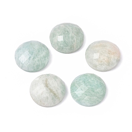 Honeyhandy Natural Amazonite Cabochons, Half Round, Faceted, 15.5x5.5mm