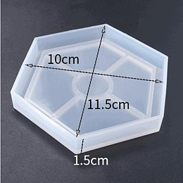 Honeyhandy DIY Hexagon Cup Mat Silicone Molds, Coaster Molds, Resin Casting Molds, White, 115x100x15mm