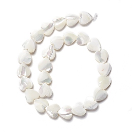 Honeyhandy Natural Trochid Shell/Trochus Shell Beads, Peach Heart, Seashell Color, 15.5x15.5x3~4mm, Hole: 0.9mm, about 27pcs/strand, 16.48 inch(41.85cm)