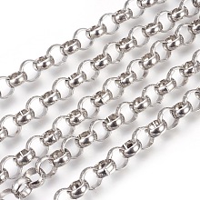 Honeyhandy 304 Stainless Steel Rolo Chains, Belcher Chain, Unwelded, Stainless Steel Color, 10mm