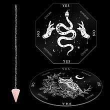 CRASPIRE Mini Pendulum Board Dowsing Divination Making Kit 5'' Metaphysical Message Board Acrylic Witchcraft Board with Crystal Necklace for Beginner Witchcraft Altar Supplies (Snake + Owl)