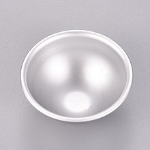 Honeyhandy Aluminium Alloy Bath Bomb Mold, for Bath Bombs Handmade Soaps, Half Round, Silver, 46.5x21mm