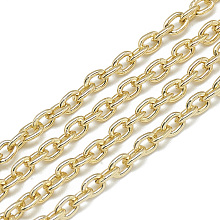 Honeyhandy Aluminum Cable Chains, Unwelded, Oval, Pale Goldenrod, 5.3x3.5x1mm