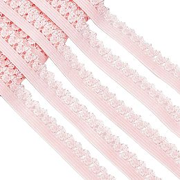 GORGECRAFT 20 Yards Edge Lingerie Elastic 13mm Wide Stretch Lace Trim Edges Trimming Webbing Crocheted Lace Cord Ribbon for DIY Sewing Crafts Garment Embellishments Gift Wrapping, Pink