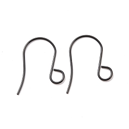 Honeyhandy 100Pcs 316 Stainless Steel French Earring Hooks, Flat Earring Hooks, Ear Wire, with Horizontal Loop, Electrophoresis Black, 26x20mm, Hole: 4.6mm, Pin: 0.8mm