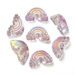 Honeyhandy UV Plating Rainbow Iridescent Acrylic Enamel Beads, Rainbow, Violet, 17x29x11mm, Hole: 3.5mm