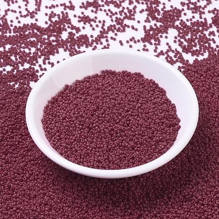 MIYUKI Round Rocailles Beads, Japanese Seed Beads, 11/0, (RR408D) Opaque Dark Red, 2x1.3mm, Hole: 0.8mm, about 1111pcs/10g