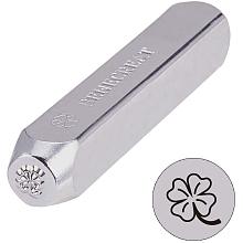 BENECREAT 6mm 1/4" Four-Leaf Clover Metal Design Stamps Punch Stamping Tool - Electroplated Hard Carbon Steel Tools to Stamp/Punch Metal, Jewelry, Leather, Wood