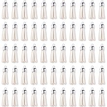 SUNNYCLUE 100Pcs Faux Leather Suede Tassel with Cord Ends Tassels Leather Charms Bulk Keyring Pendants for Keyring Decoration Supplies Bookmarks DIY Necklace Jewelry Making Crafts, White