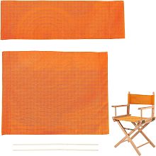 AHANDMAKER 1 Set Chair Replacement Canvas, Orange Casual Directors Chair Cover Kit Replacement Canvas Seat and Back with Wood Stick Easy to Clean for Director Makeup Chair, 18.7x15.16/20.47x6.69 inch