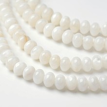 ARRICRAFT Dyed Natural Freshwater Shell Rondelle Bead Strands, Old Lace, 6x4mm, Hole: 1mm, about 91pcs/strand, 15.6 inches