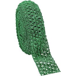 GORGECRAFT 5.5 Yards 1.7" Wide Elastic Crochet Headband Ribbon Crochet Stretch Trim Fabric for Hair Accessories Tube Top, Green