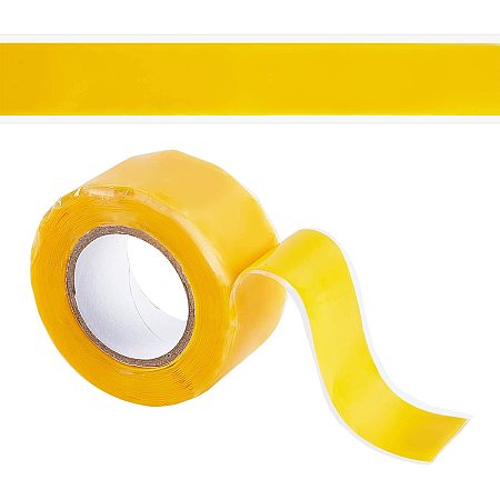 GORGECRAFT Self Fusing Silicone Tape Yellow Waterproof Repair Sealing Insulation Tape 3m x 25mm Multi-Purpose Electrical Tape for Seal Radiator Hose Leak Emergency Pipe Repair Electrical Cables