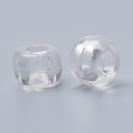 Honeyhandy Transparent Plastic Beads, Column, Clear, 9x6mm, Hole: 3.5mm, about 1780pcs/500g