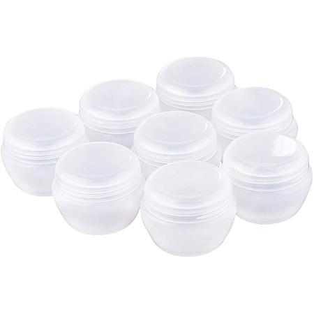 BENECREAT 12 Pack 30G/30ML White Frosted Container Jars with Inner Liner for Makeup, Creams, Cosmetic Beauty Product Samples