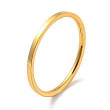 Honeyhandy Ion Plating(IP) 304 Stainless Steel Simple Plain Band Finger Ring for Women Men, Real 18K Gold Plated, Size 5, Inner Diameter: 15mm, 1mm