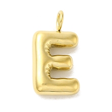 Honeyhandy Ion Plating(IP) 304 Stainless Steel Pendants, Real 14K Gold Plated, Balloon Letter Charms, Bubble Puff Initial Charms, Letter E, 24x13x5mm, Hole: 4mm