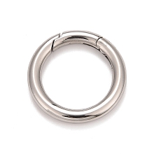 Honeyhandy 304 Stainless Steel Spring Gate Rings, for Keychain, Stainless Steel Color, 6 Gauge, 28x4mm