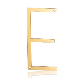 Honeyhandy 201 Stainless Steel Links connectors, Letter, Golden, Letter.E, 37x18x1mm, Hole: 1mm