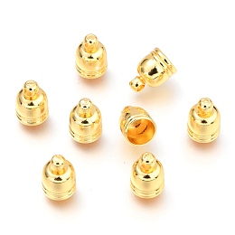 Honeyhandy Brass Cord Ends, Long-Lasting Plated, Golden, 10x7mm, Hole: 1.6mm, Inner Diameter: 6mm