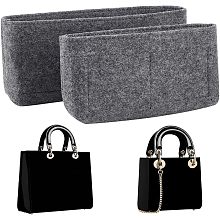 WADORN 2 Styles Handbag Felt Organizer Insert, Tote Bag Organizer Insert with Zipper Bag in Bag Divider Organizer Soft Multiple Pockets Compartments Bag Interior Insert Accessories for Women, Gray