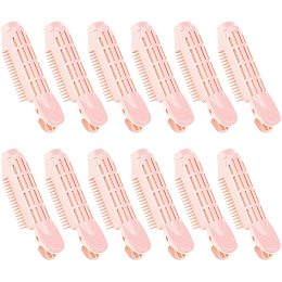 SUPERFINDINGS 12pcs 4.13x1.18x0.94Inch Natural Fluffy Hair Clip Light Salmon Volumizing Hair Root Clips Hair Root Self Grip Hair Clip for Women