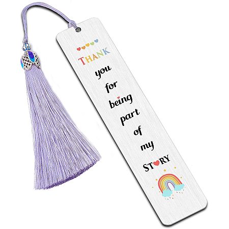 FINGERINSPIRE Thank You Gift Bookmark Metal Bookmarks - Thank You for Being Part of My Story with Tassel & Gift Box Birthday Graduation Gift for Book Lover High School College Student Teachers