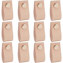 GORGECRAFT 12PCS Genuine Leather Drawer Pulls Handle 4 Inch Handmade Dresser Cabinet Knobs Replacement with Screws for Dresser Drawers Wardrobe, Light Brown