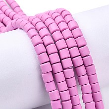 Honeyhandy Handmade Polymer Clay Bead Strands, Column, Medium Orchid, 6.5x6mm, Hole: 1.2mm, about 61pcs/strand, 15.75 inch(40cm)