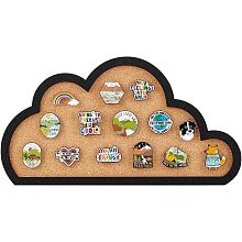 BENECREAT Cloud Pin Board Cork Board Wall Mounted Cork Board, 0.8" Thick Bulletin Display Board for Brooch Pin Storage, Office Home and School Decor, 11x6"