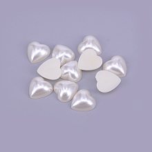 ABS Plastic Cabochons, Heart, Old Lace, 11.5x11.5x5mm, about 100pcs/bag