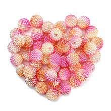 Honeyhandy 50Pcs Imitation Pearl Acrylic Beads, Berry Beads, Combined Beads, Round, Hot Pink, 10mm, Hole: 1mm