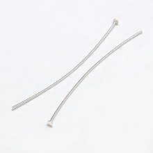 Honeyhandy 925 Sterling Silver Flat Head Pins, Silver, 50x0.5mm, Head: 2mm