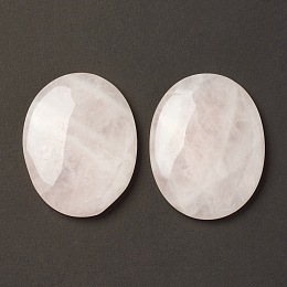 Honeyhandy Natural Rose Quartz Worry Stone for Anxiety Therapy, Oval Thumb Stone, 45x34~35x7~8.5mm