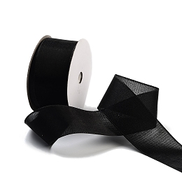 20 Yards Polyester Ribbon, for Gift Wrapping, Black, 1-1/2 inch(38mm), about 20.00 Yards(18.29m)/Roll