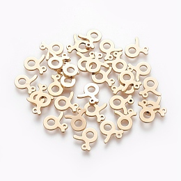 Honeyhandy 304 Stainless Steel Charms, Constellation/Zodiac Sign, Real 18K Gold Plated, Taurus, 8.8x8.3x1mm, Hole: 0.8mm