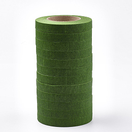 Honeyhandy Wrinkled Paper Roll, For Party Decoration, Green, 12mm, about 30yards/roll, 12rolls/group