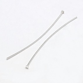 Honeyhandy 925 Sterling Silver Flat Head Pins, Silver, 50x0.5mm, Head: 2mm