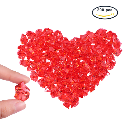 BENECREAT Red 25x18mm Acrylic Beads Ice Rock Crystals Treasure Gems for Jewelry Making, about 200pcs/bag