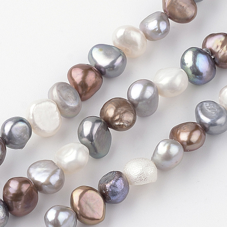 ARRICRAFT Natural Cultured Freshwater Pearl Beads Strands, Mixed Color, 6~7x6x5mm, Hole: 0.8mm, about 72pcs/strand, 15.55 inches