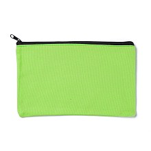 Honeyhandy Rectangle Canvas Jewelry Storage Bag, with Black Zipper, Cosmetic Bag, Multipurpose Travel Toiletry Pouch, Light Green, 20x13x0.3cm