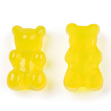 Honeyhandy Translucent Resin Cabochons, Bear, Yellow, 18.5x11x7mm