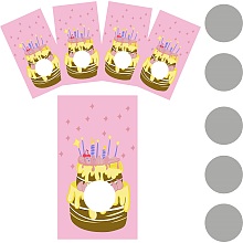 CRASPIRE Scratch Cards Blank Gift Certificate Scratch Off Cards for Small Business 120pcs Blank Gift Cards with 120pcs Scratch Stickers DIY Coupon Cards for Birthday Holiday Vouchers-Birthday Cake