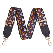 Honeyhandy Wide Polyester Purse Straps, Replacement Adjustable Shoulder Straps, Retro Removable Bag Belt, with Swivel Clasp, for Handbag Crossbody Bags Canvas Bag, Rhombus Pattern, 79~12.9x3.8cm