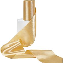 About 21.87 Yards Double Face Satin Ribbon, Gold Polyester Ribbons Solid Fabric Large Ribbon for Gift Wrapping Crafts Wedding Decoration Bows Bouquet Floral Arrangement